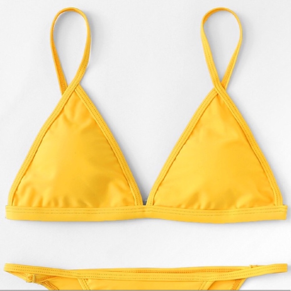 💛Yellow triangle bikini top